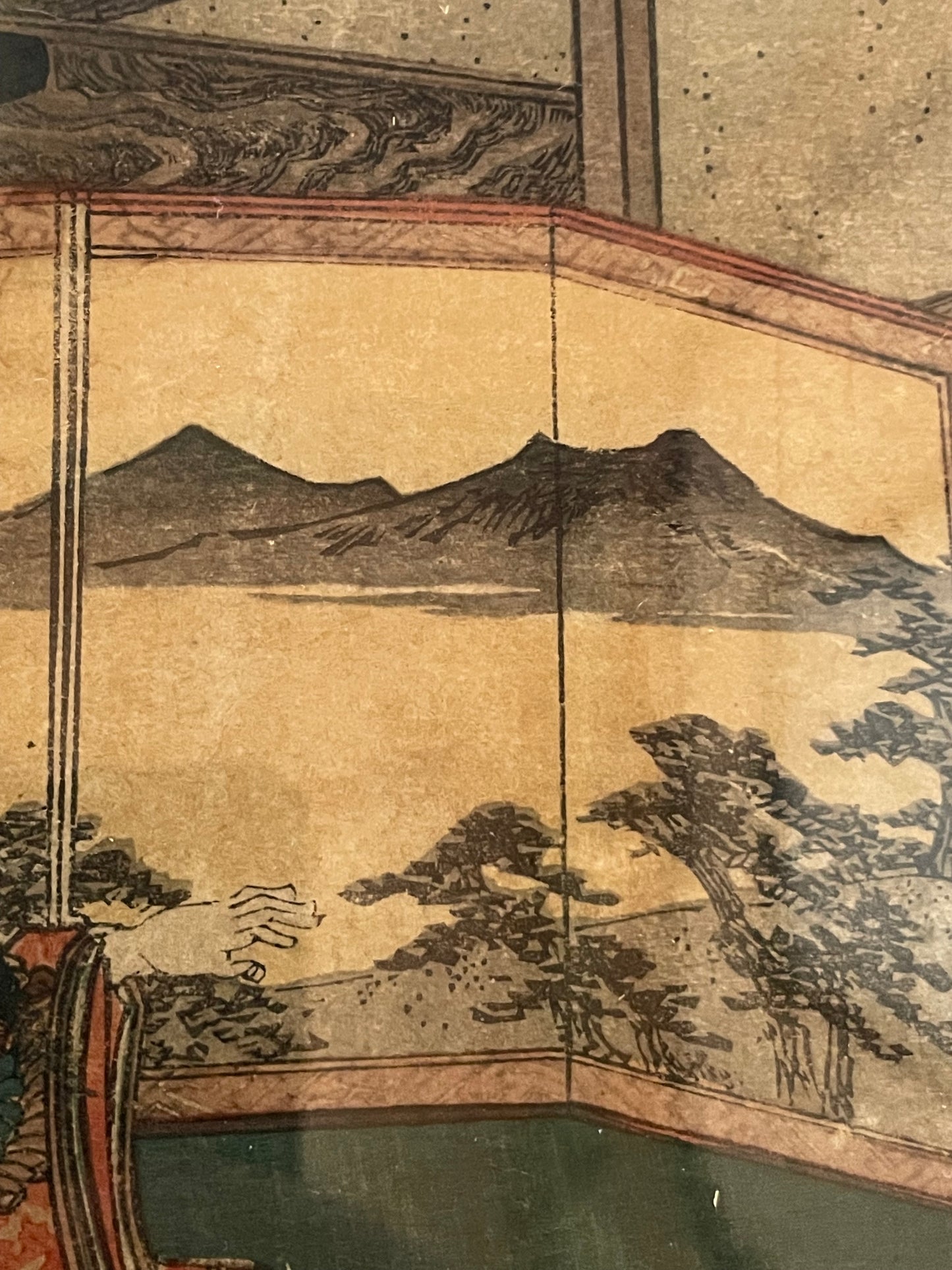 1863 Ukiyo-e Palace Scene by Utagawa Kunisada (In a new A3 Frame)