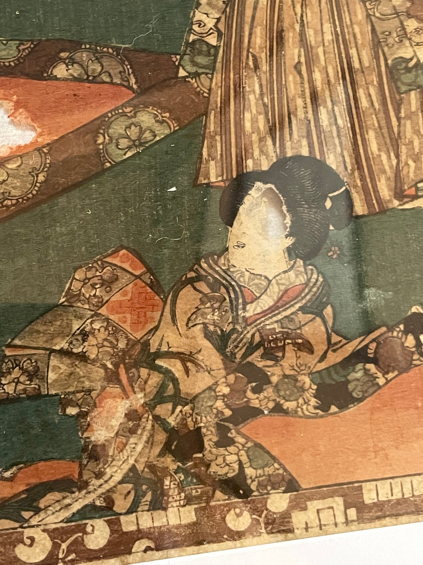 1863 Ukiyo-e Palace Scene by Utagawa Kunisada (In a new A3 Frame)