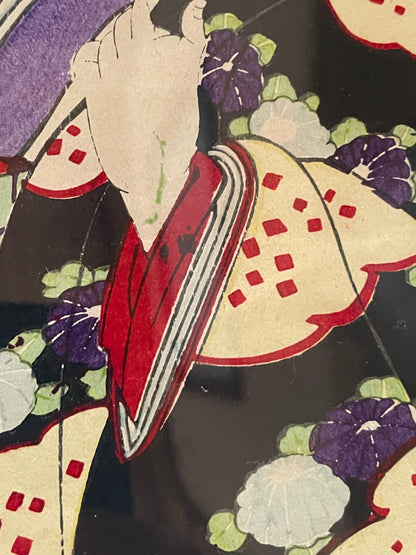 1880 Kabuki Diptych – Kamakura Sandaiki Featuring Onoe Kikugorō V by Toyohara Kunichika (In 2 New A3 Frames)