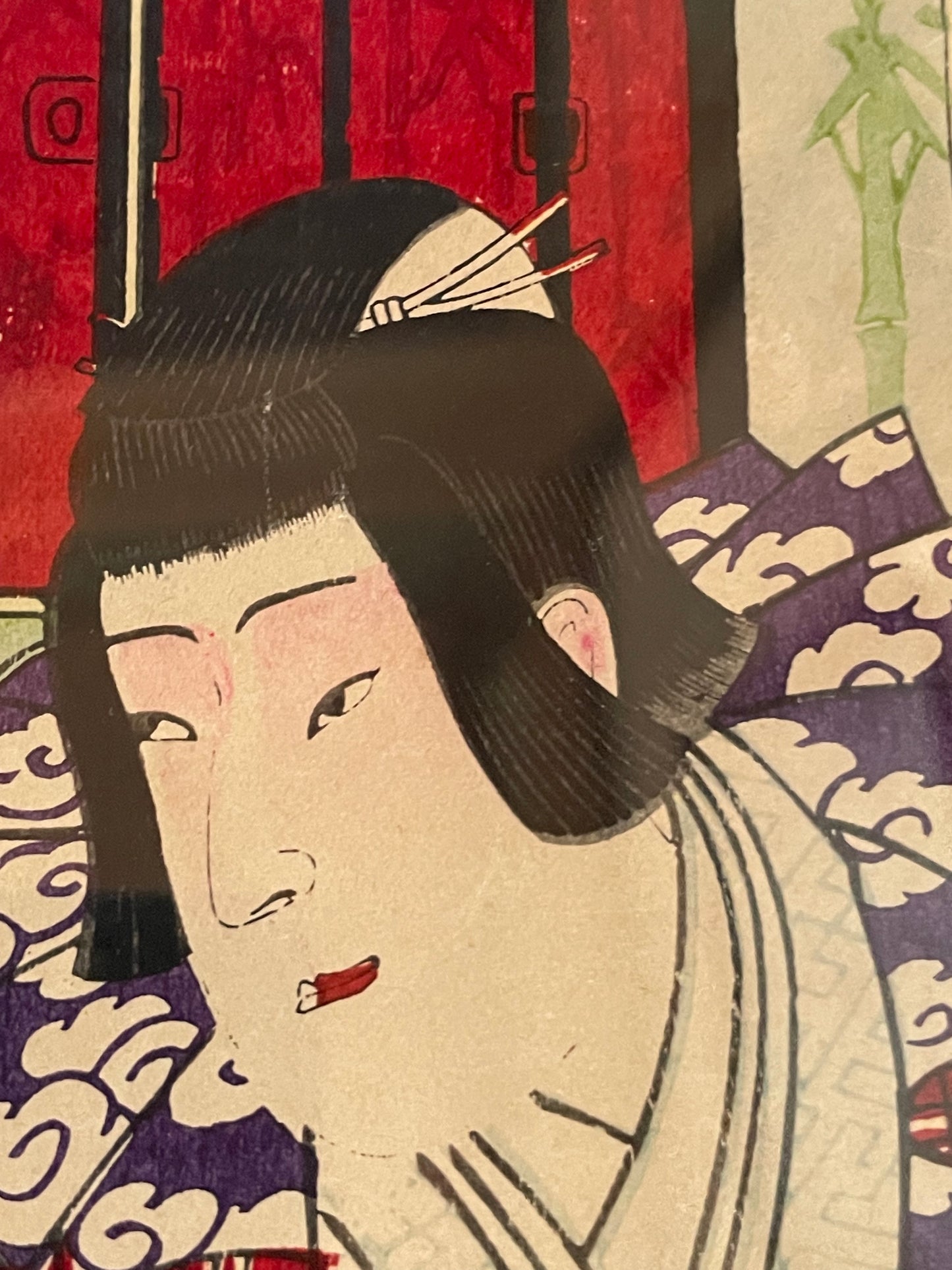 1880 Kabuki Diptych – Kamakura Sandaiki Featuring Onoe Kikugorō V by Toyohara Kunichika (In 2 New A3 Frames)