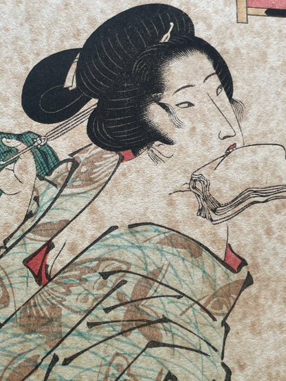 1830–1835 Shiba Kanasugichō – Summer Beauty After Bath (Bijin-ga) by Keisai Eisen (Approximately 40X28CM)