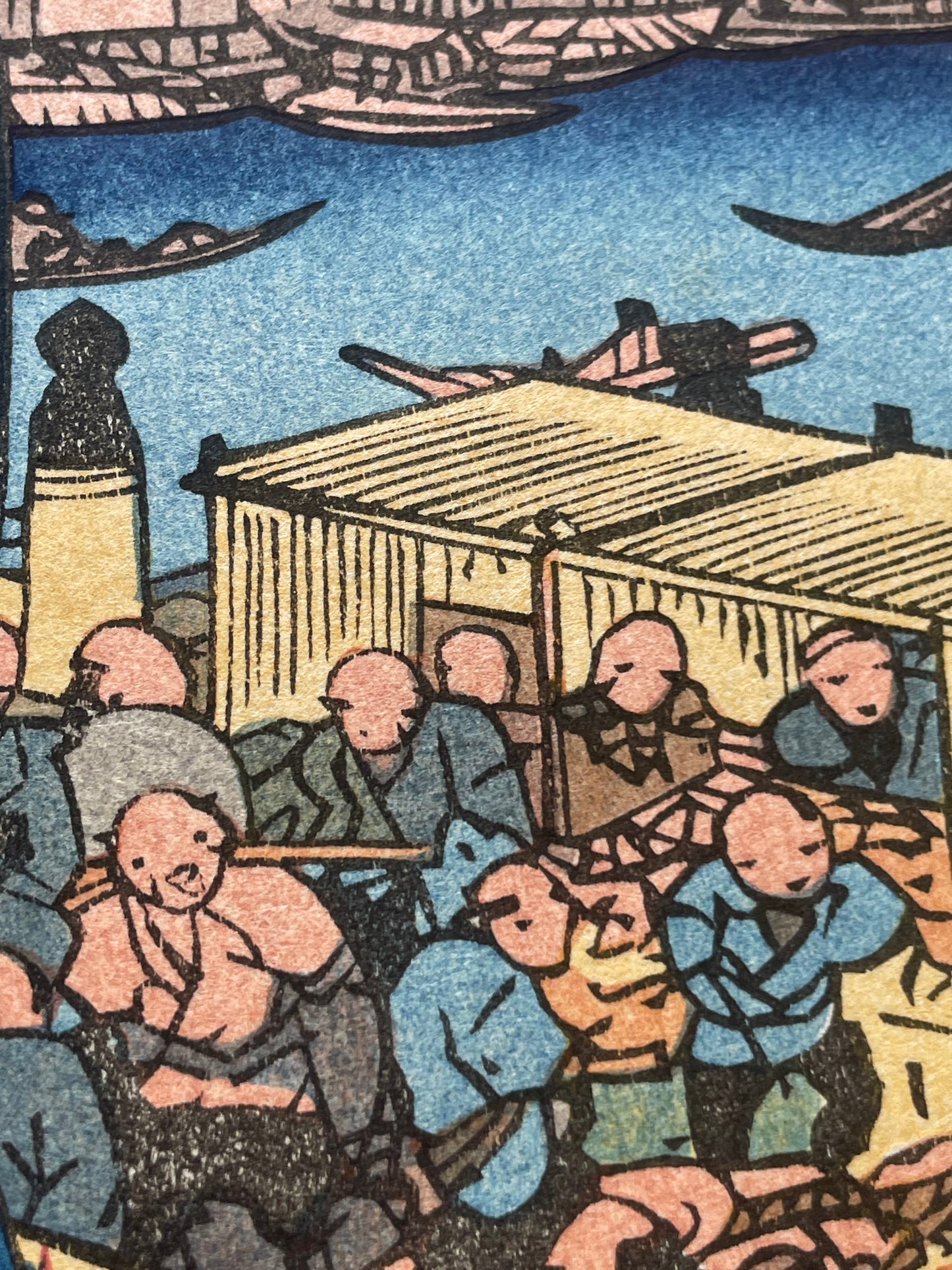 Meiji Era Reprint 1890s Bijin Tōkaidō: Edo Nihonbashi by Keisai Eisen (Approximately 28X40CM)