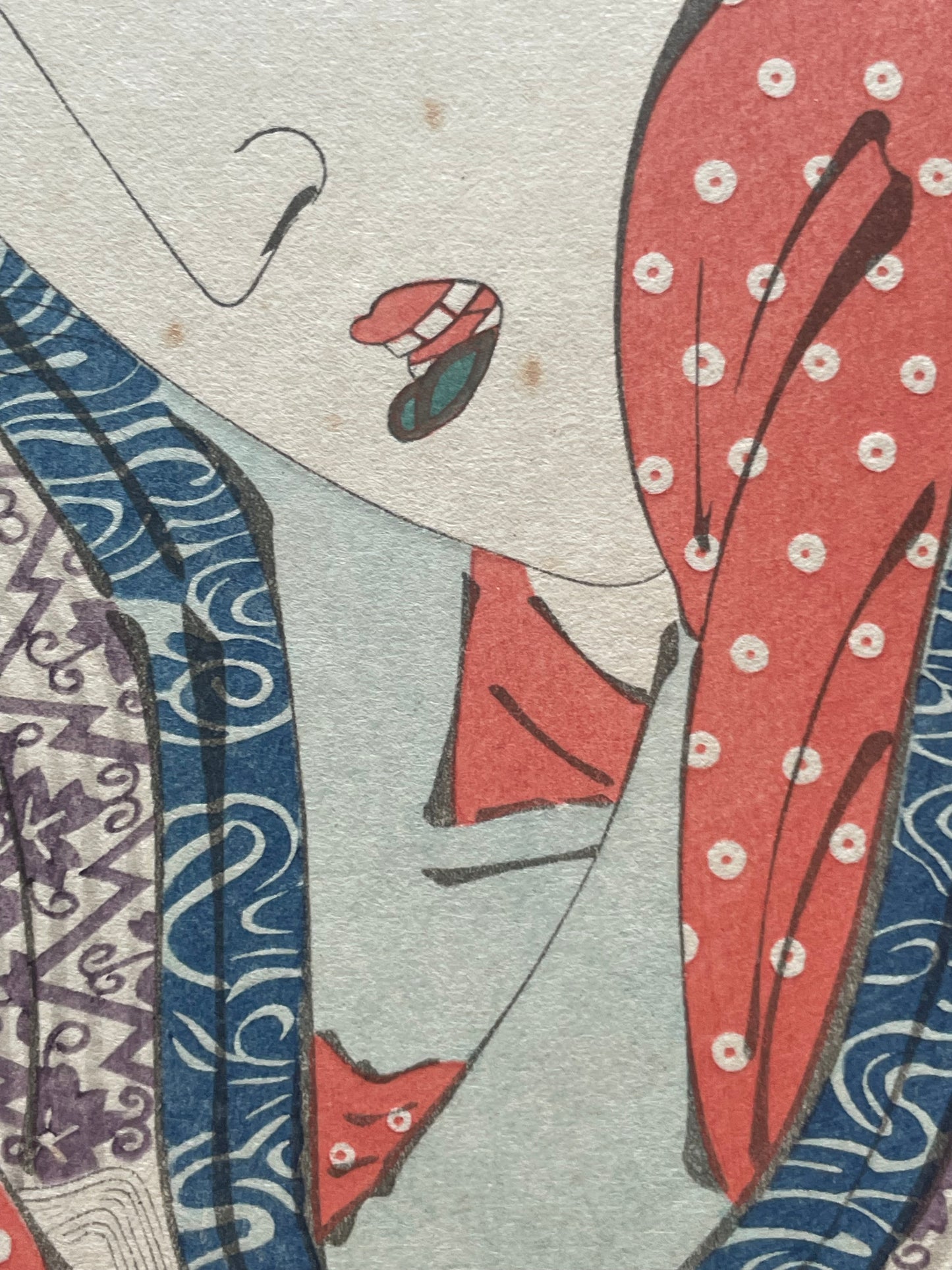 Edo 1801–1804  Ukiyo-e "Okiku of the Kinokuniya House"  Yoshiwara Geisha Portrait by Kitagawa Utamaro (Approximately 28X40CM)