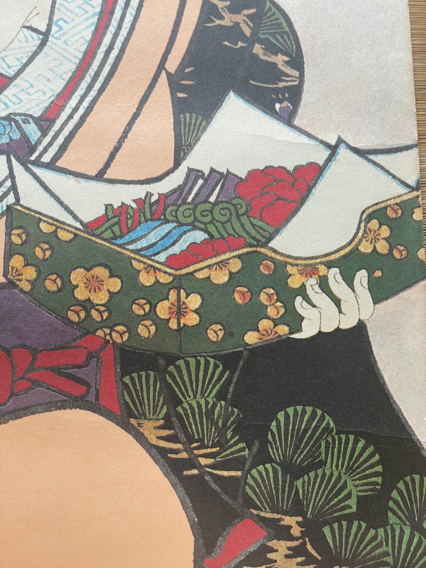 Showa 1950s Ukiyo-e Reprint Geisha Beauty Print by Utagawa Kunisada (Approximately 34X52CM)