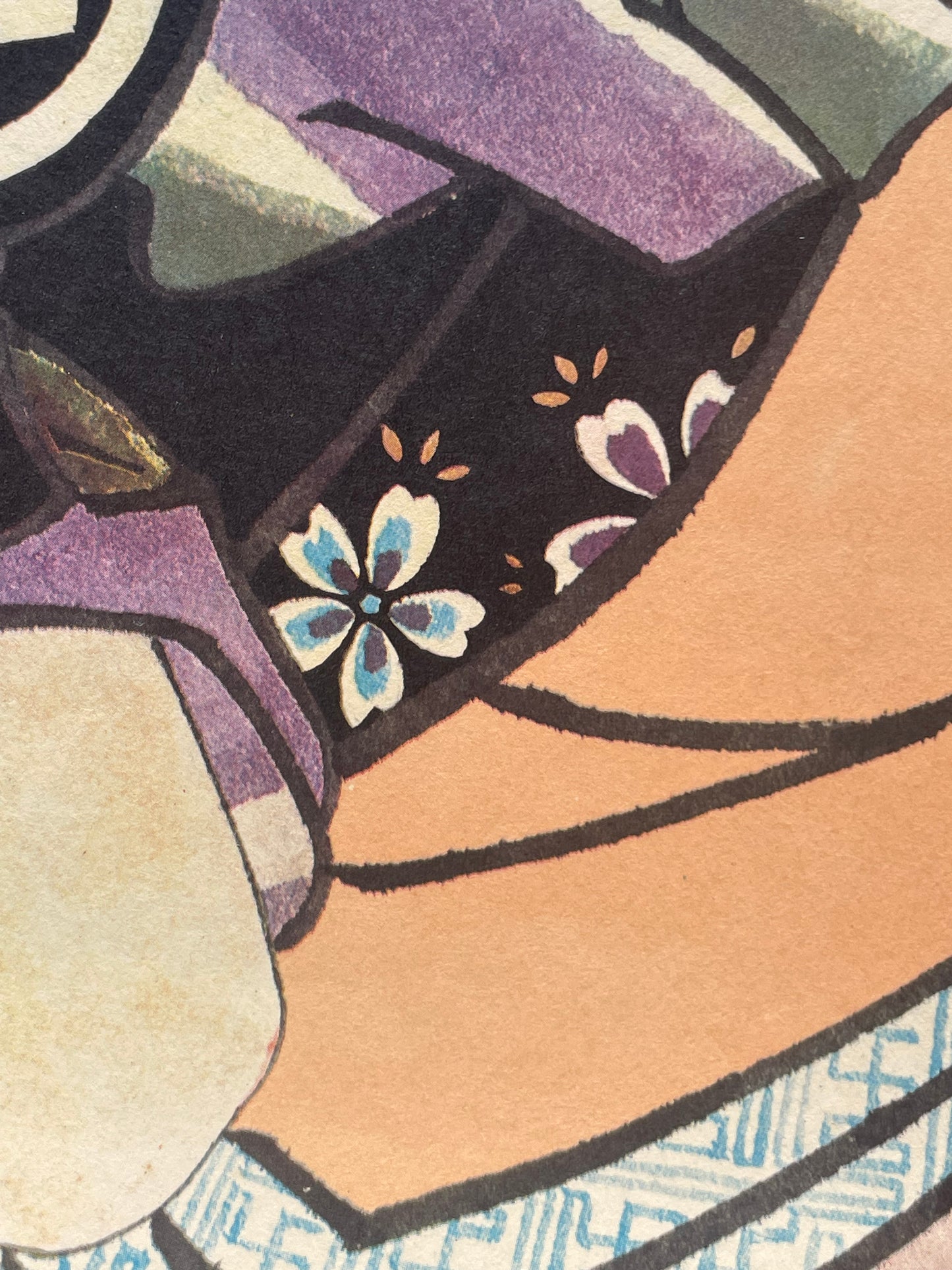 Showa 1950s Ukiyo-e Reprint Geisha Beauty Print by Utagawa Kunisada (Approximately 34X52CM)