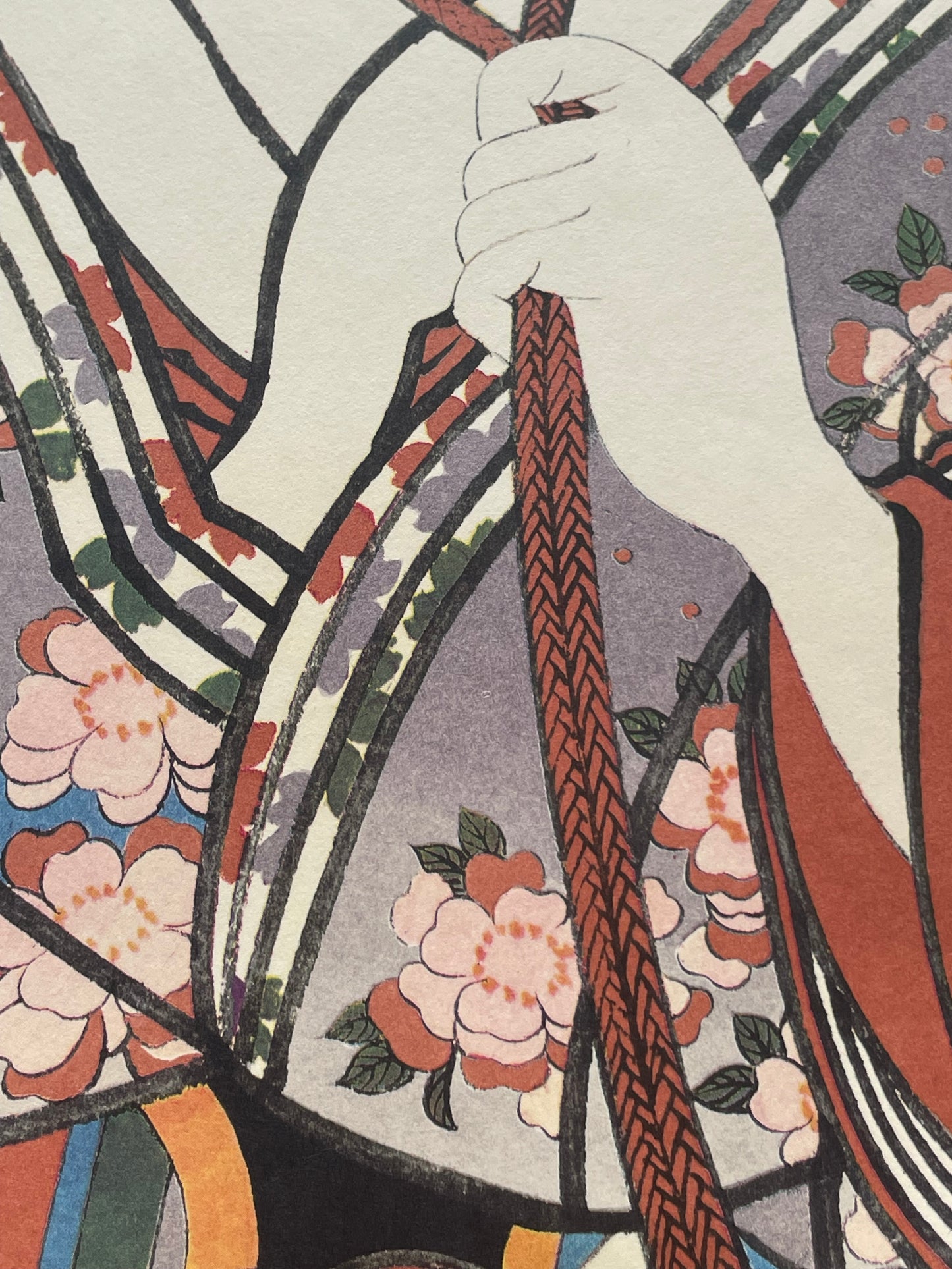 Showa 1950s Ukiyo-e Reprint Heian Court Geisha by Utagwa Kunisada (Approximately 34X52CM)