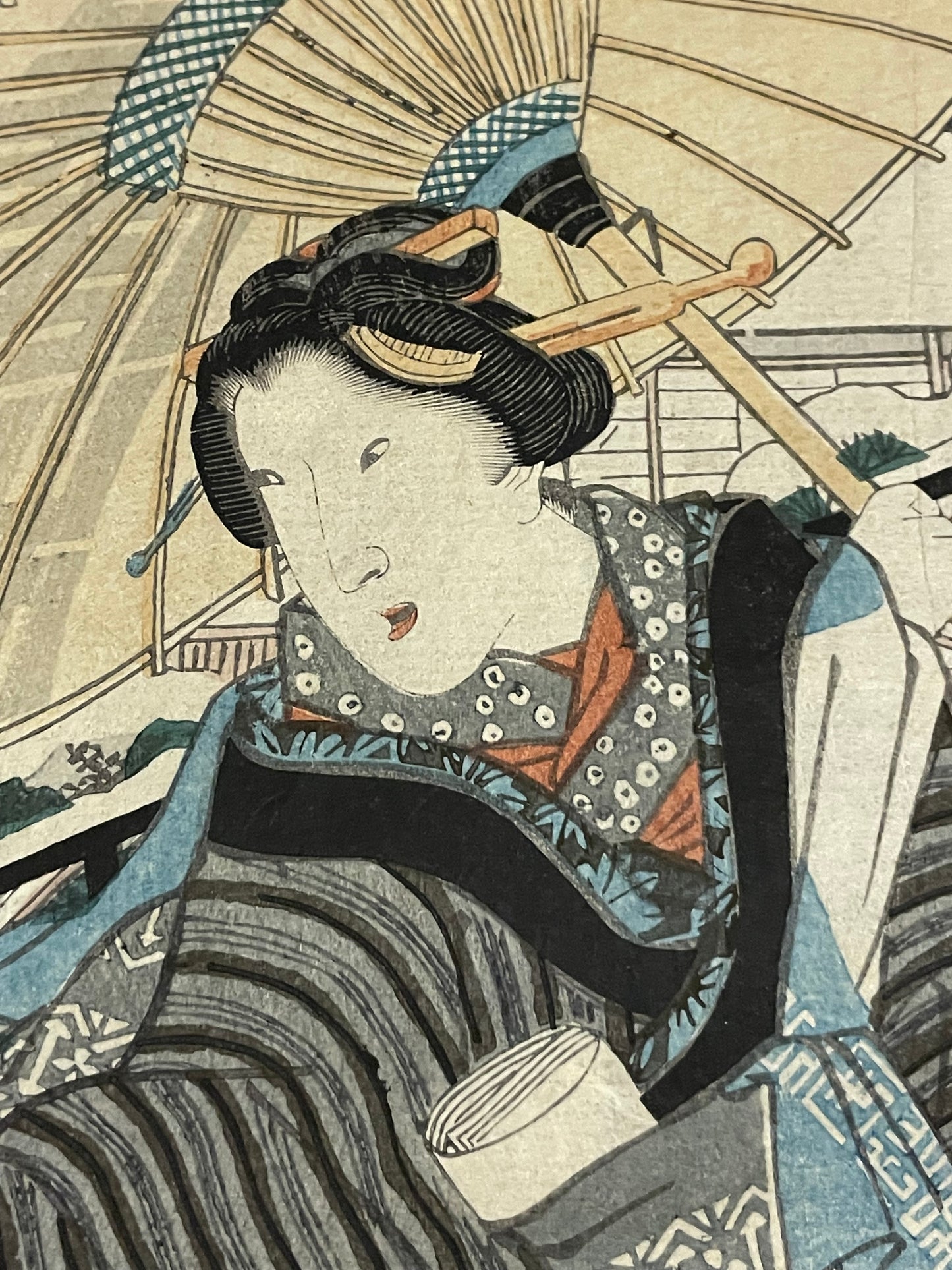 1847–1852 " First Snow – Monkey Trainer" Tamoiro Series by Utagawa Kunisada (Apprixmately 25X37CM)