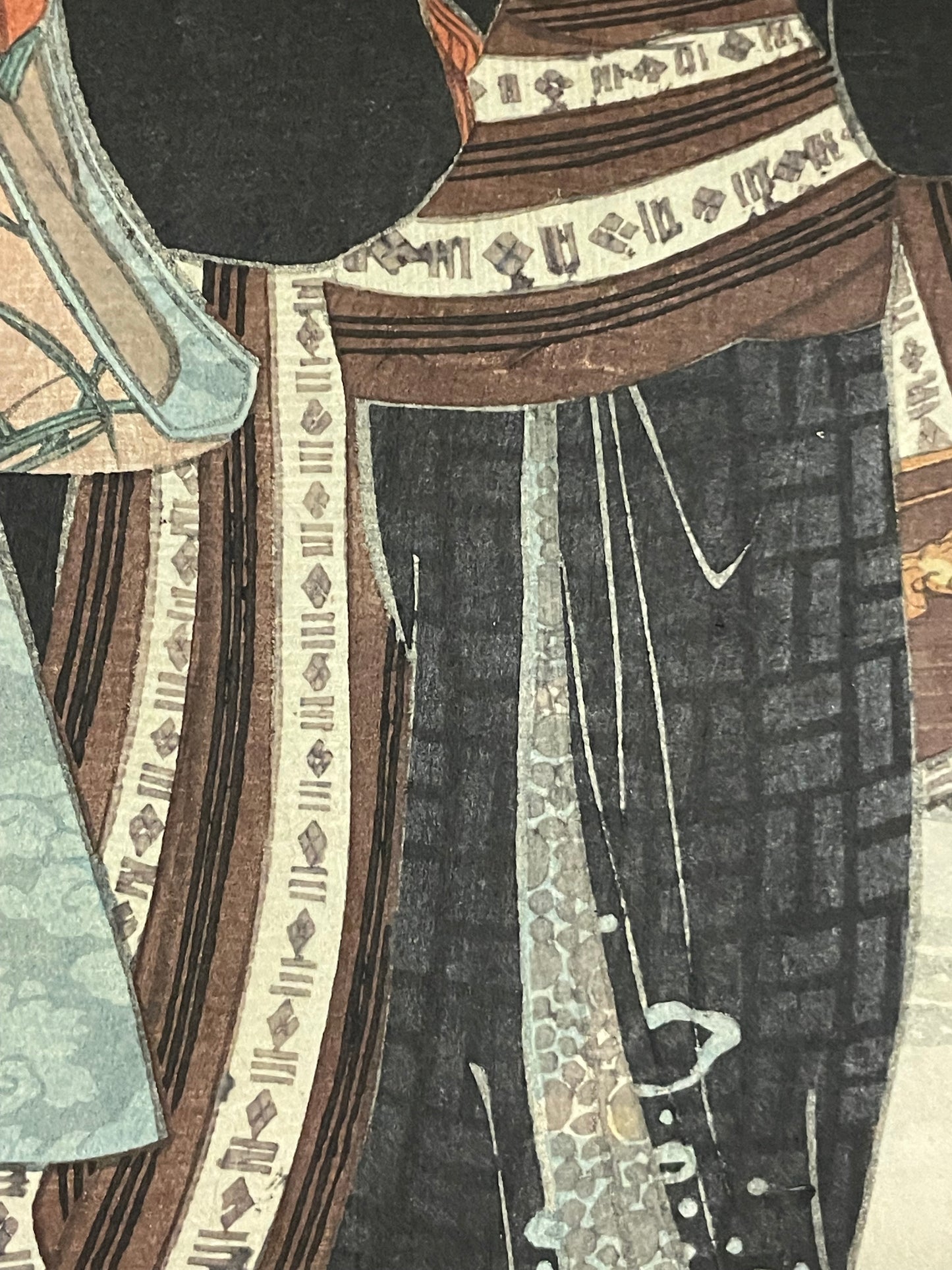 Edo 1847–1852 Ukiyo-e "First Snow – Courtesans" Tamoiro Series by Utagwa Kunisada (Approximately 25X37CM)
