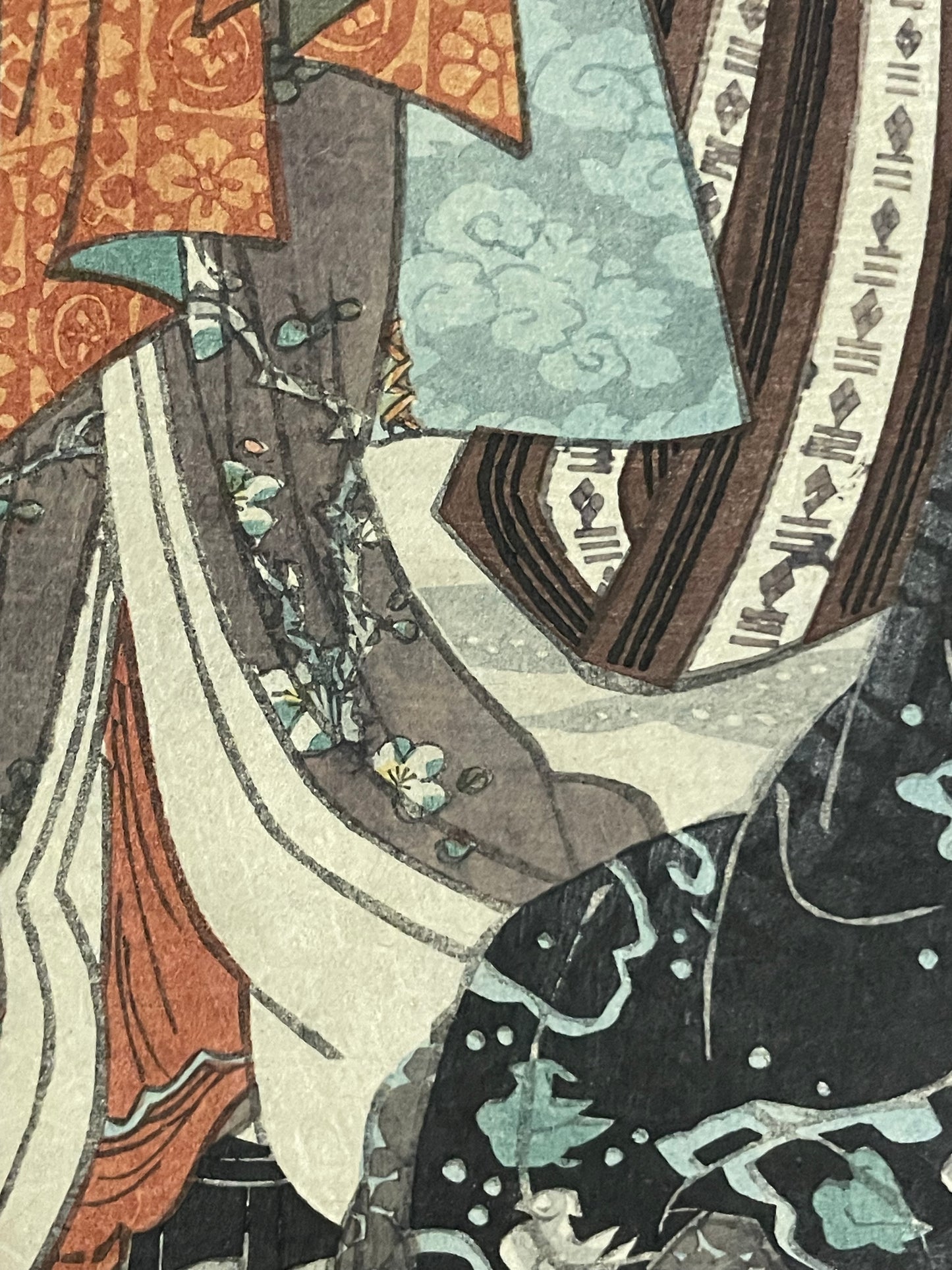 Edo 1847–1852 Ukiyo-e "First Snow – Courtesans" Tamoiro Series by Utagwa Kunisada (Approximately 25X37CM)