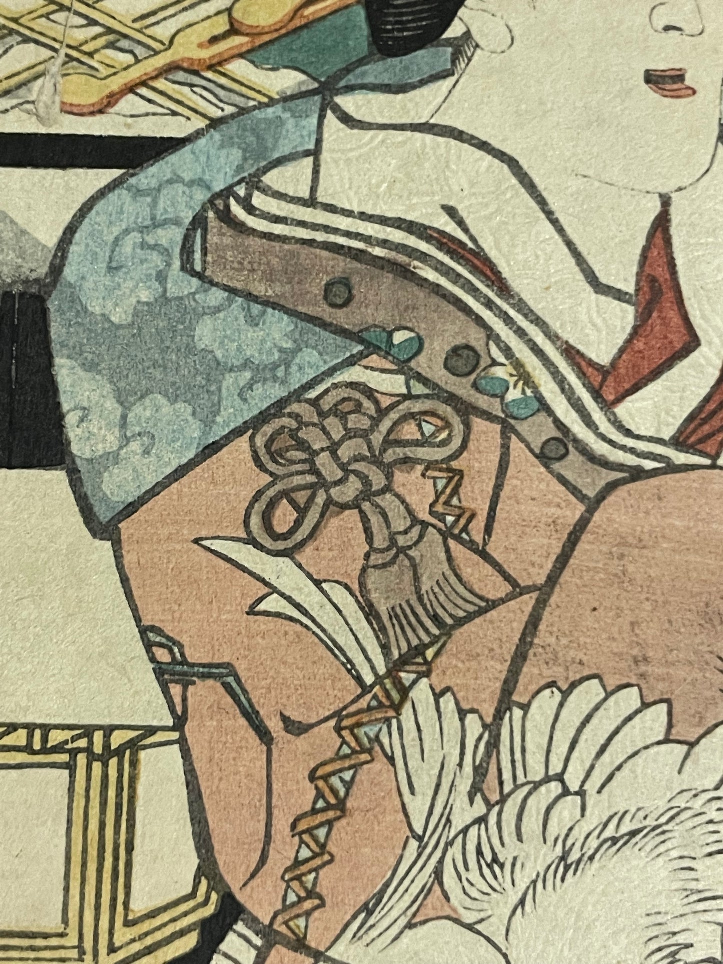 Edo 1847–1852 Ukiyo-e "First Snow – Courtesans" Tamoiro Series by Utagwa Kunisada (Approximately 25X37CM)