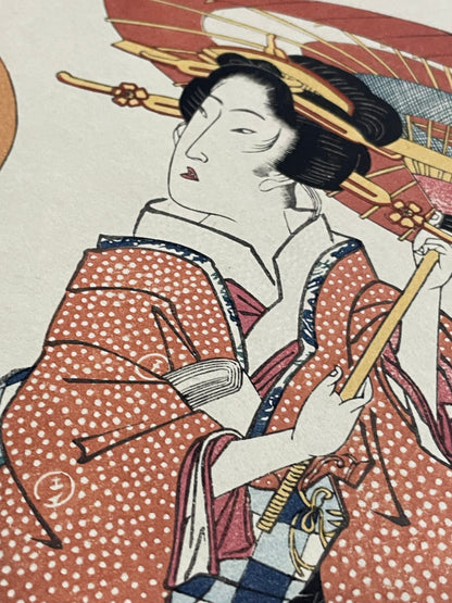 1930s Takamizawa Reprint of "Fūryū Keshō Mokufuku Kagami" by Isoda Koryūsai. (Approximately 30X40CM)