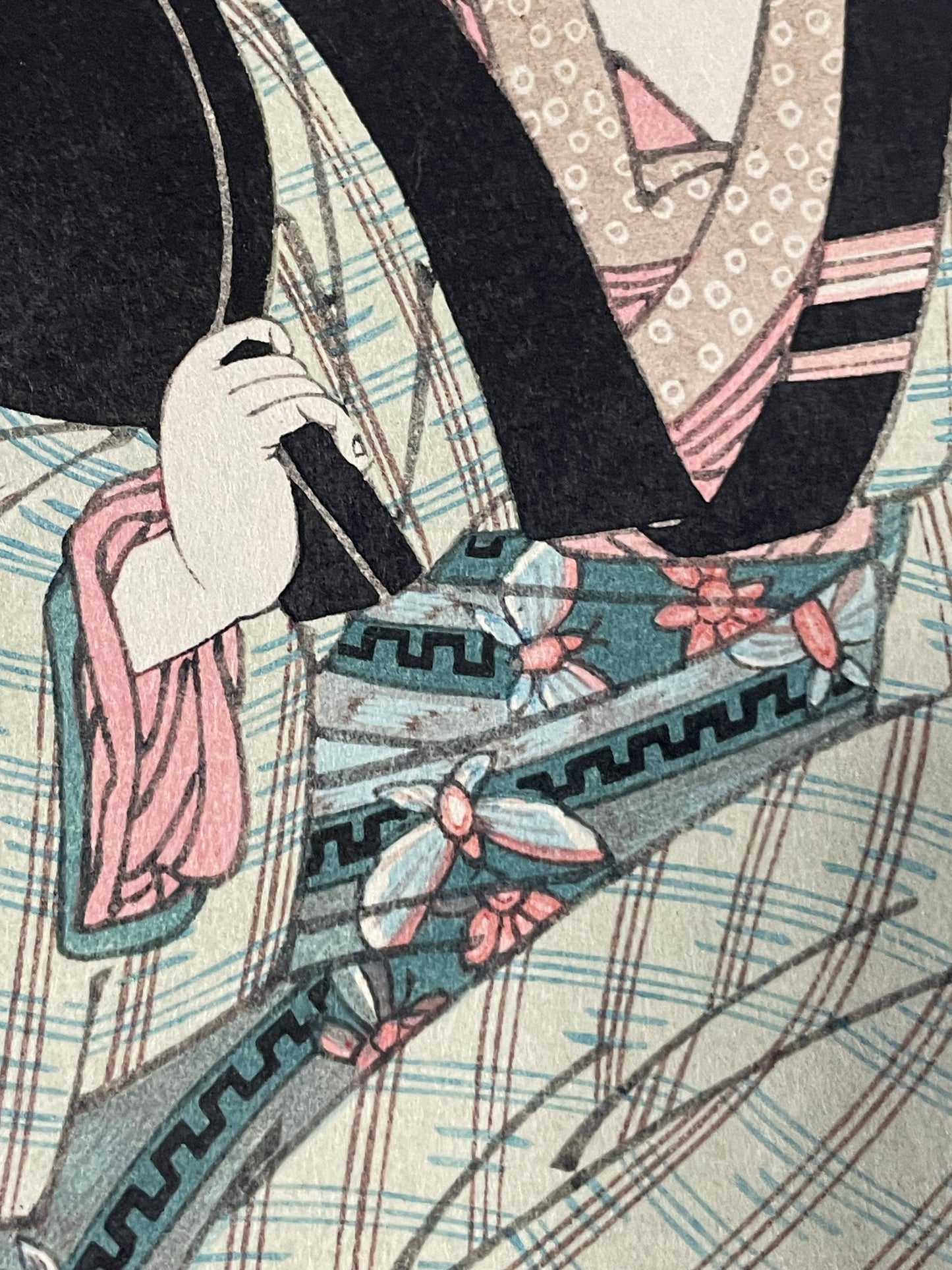 Showa 1930s Ukiyo-e Takamizawa Woodblock Reprint of 1822–1823  Keisai Eisen Habit of Looking into the Mirror (Approxmately 30X40CM)