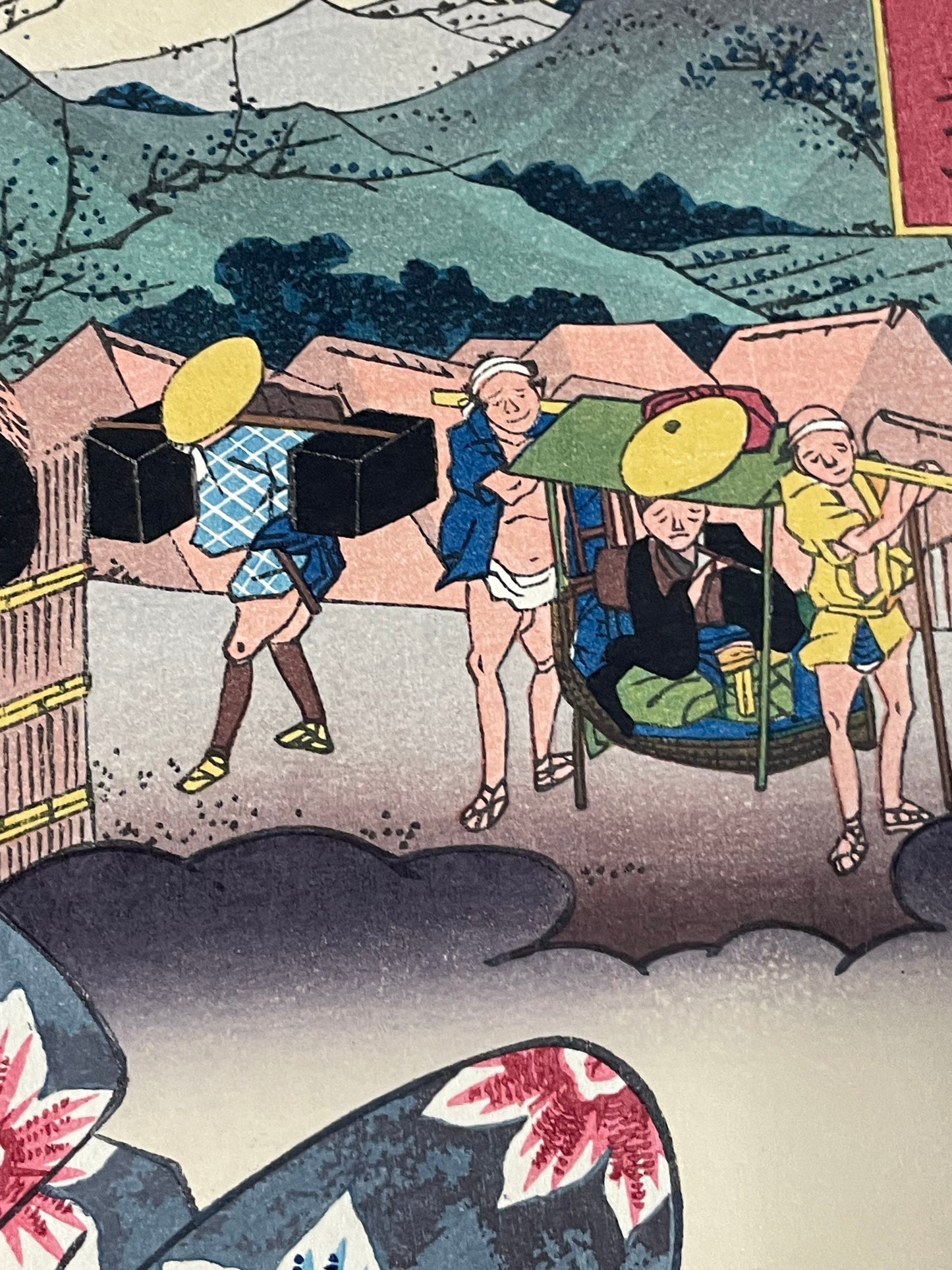 Showa 1930s Takamizawa Reprint of "Mariko Station" by Keisai Eisen (Approximately30X40CM)