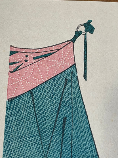 Showa 1930s Takamizawa Reprint of "Shiba Kanasugichō" by Keisai Eisen (Approximately 30X40CM)