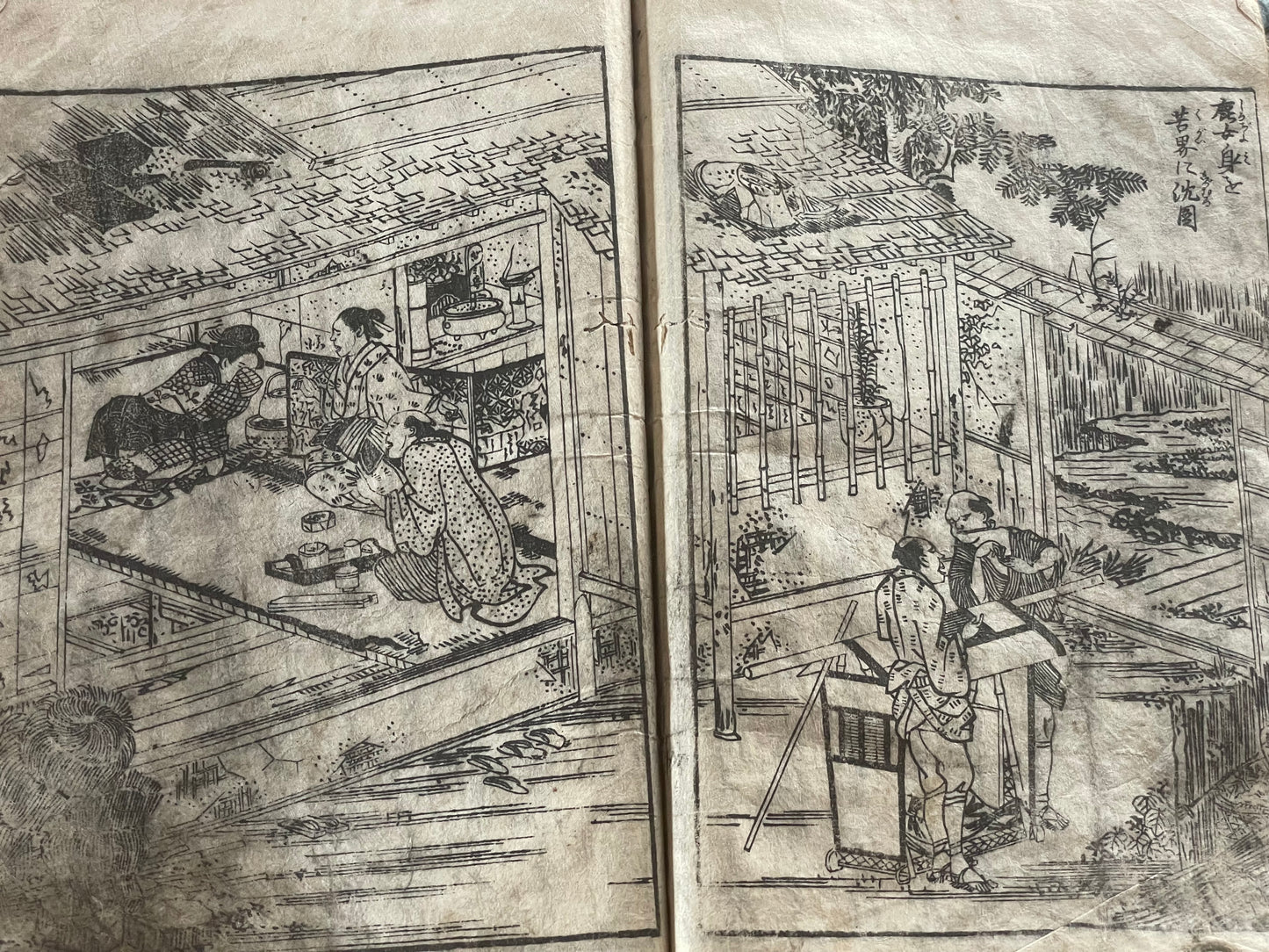 Edo 1808 Ehon Monogusa Tarō by Aikawa Minwa-Ukiyo-e Book