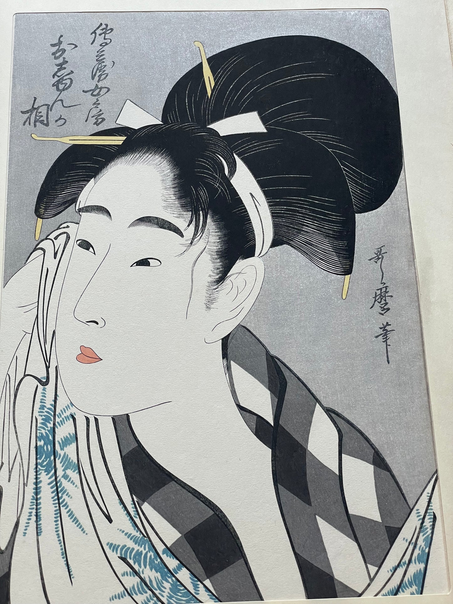 Showa 1955 Adachi Institute Reprint of "Izumiya Osen" by Kitagawa Utamaro (Approximately 30X40CM)