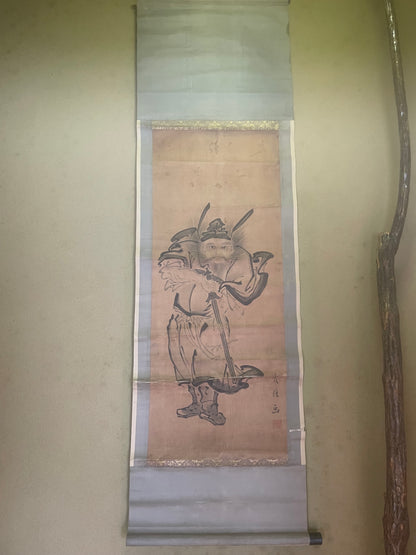 Meiji 1890s Kakejiku Scroll "Shoki the Demon Slayer" by Buken (Approximately 40X125CM)