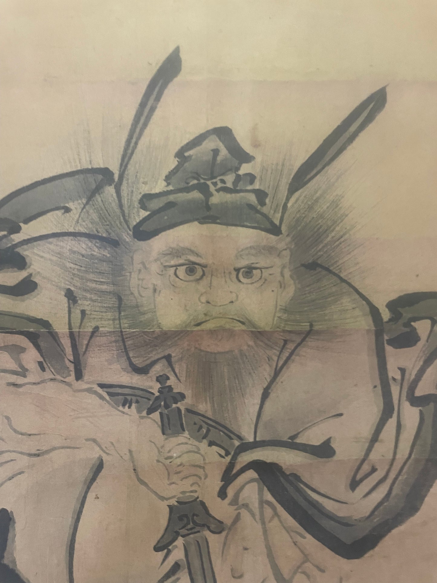 Meiji 1890s Kakejiku Scroll "Shoki the Demon Slayer" by Buken (Approximately 40X125CM)