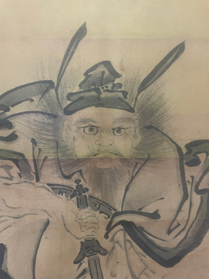 Meiji 1890s Kakejiku Scroll "Shoki the Demon Slayer" by Buken (Approximately 40X125CM)