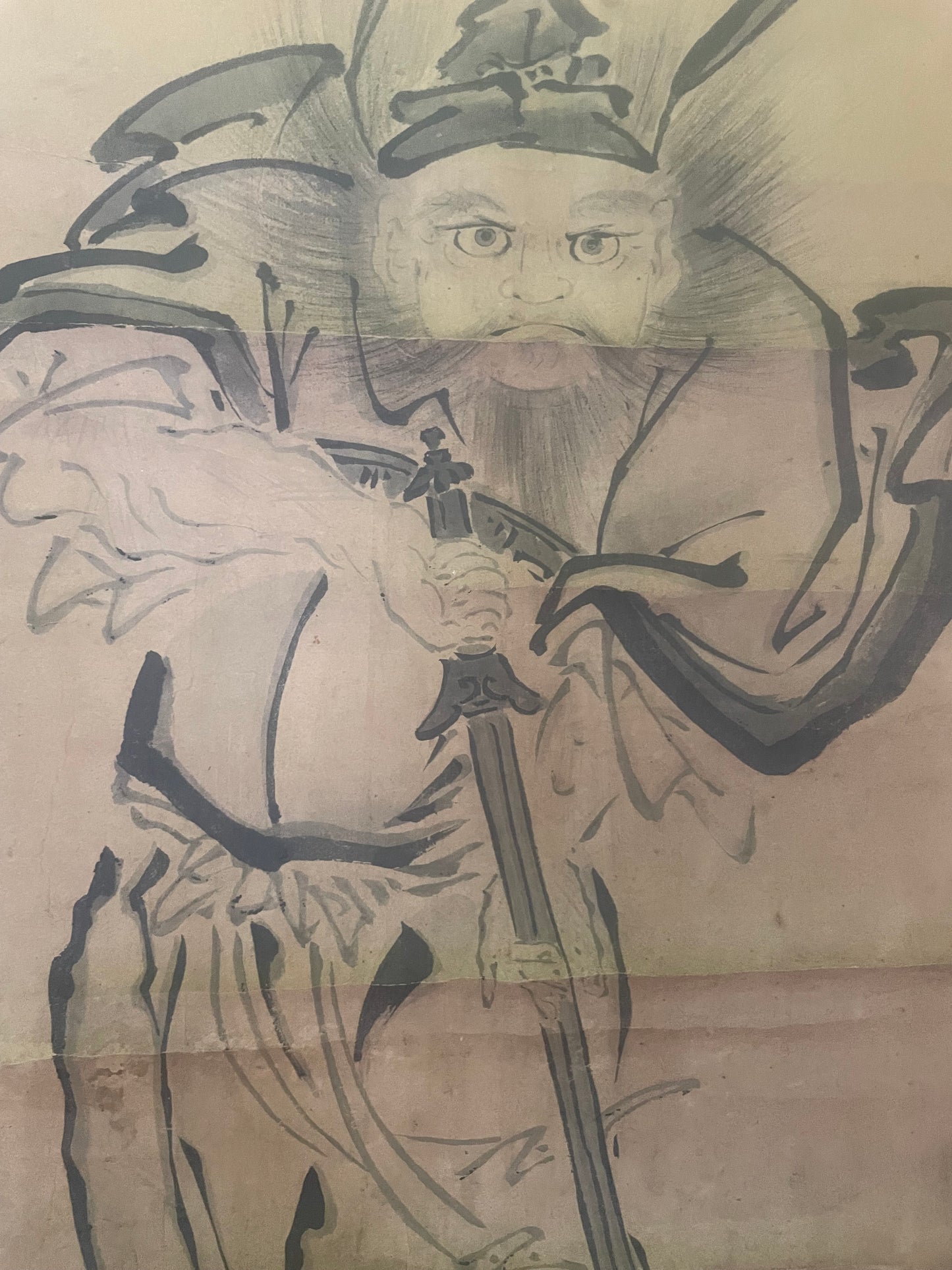 Meiji 1890s Kakejiku Scroll "Shoki the Demon Slayer" by Buken (Approximately 40X125CM)