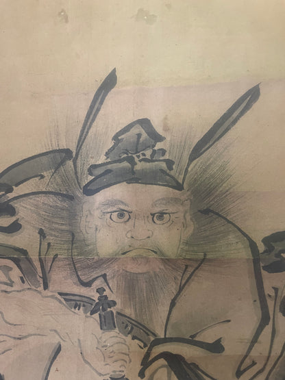 Meiji 1890s Kakejiku Scroll "Shoki the Demon Slayer" by Buken (Approximately 40X125CM)
