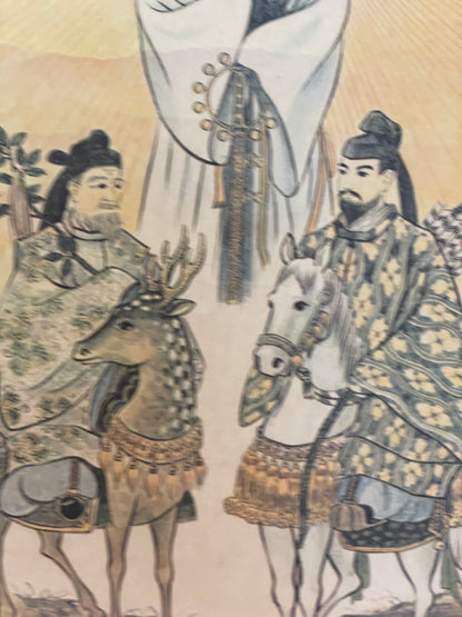 Showa 1950s–1970s Shinto Hanging Scroll – Amaterasu, Hachiman & Kasuga Deities (Approximately 145X55XCM)