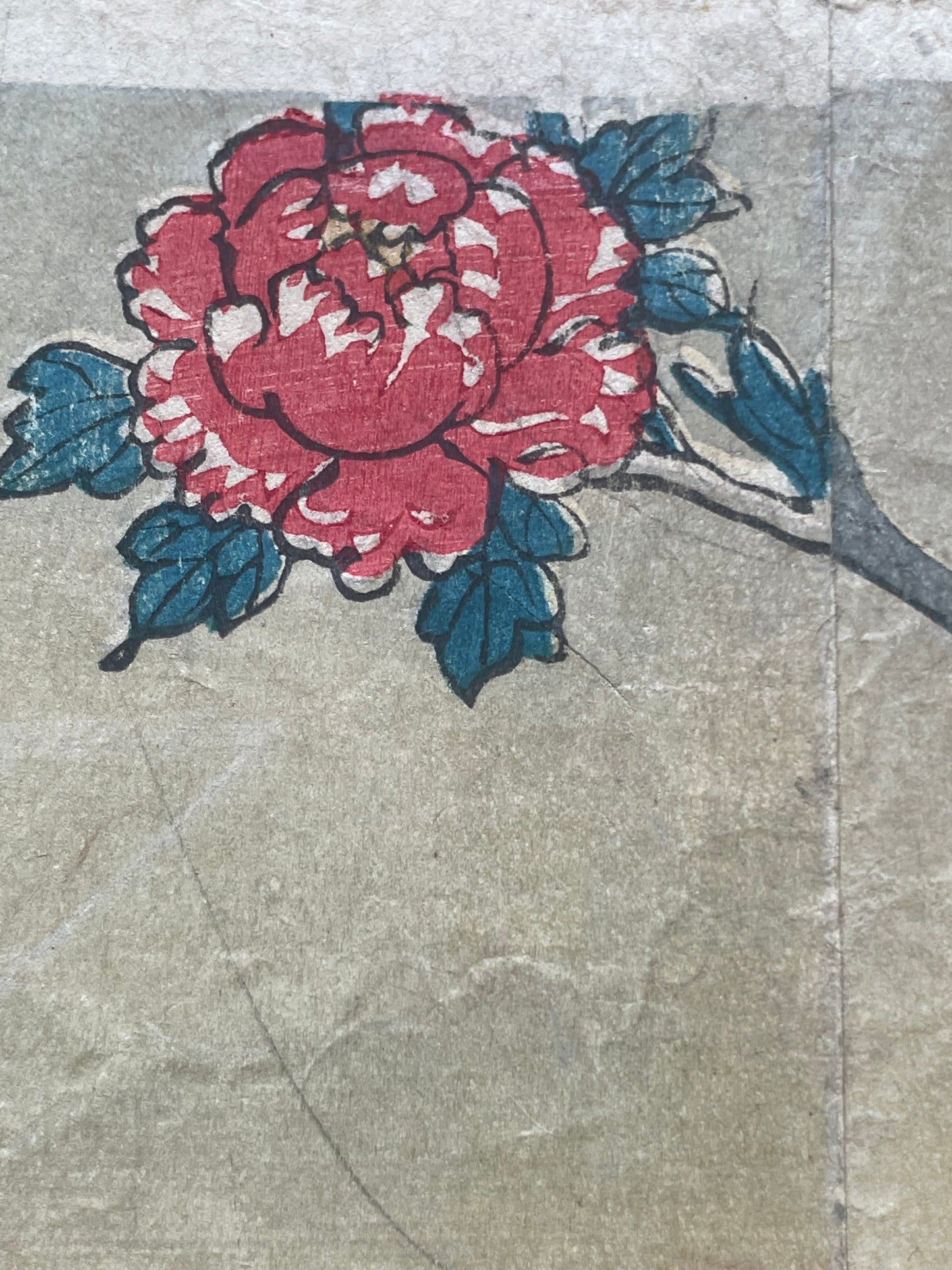 Meiji 1880s Kabuki Triptych "Shinpan Kyōgen Hanakurabe" by Toyohara Kunichika (Approximately 75X38CM)