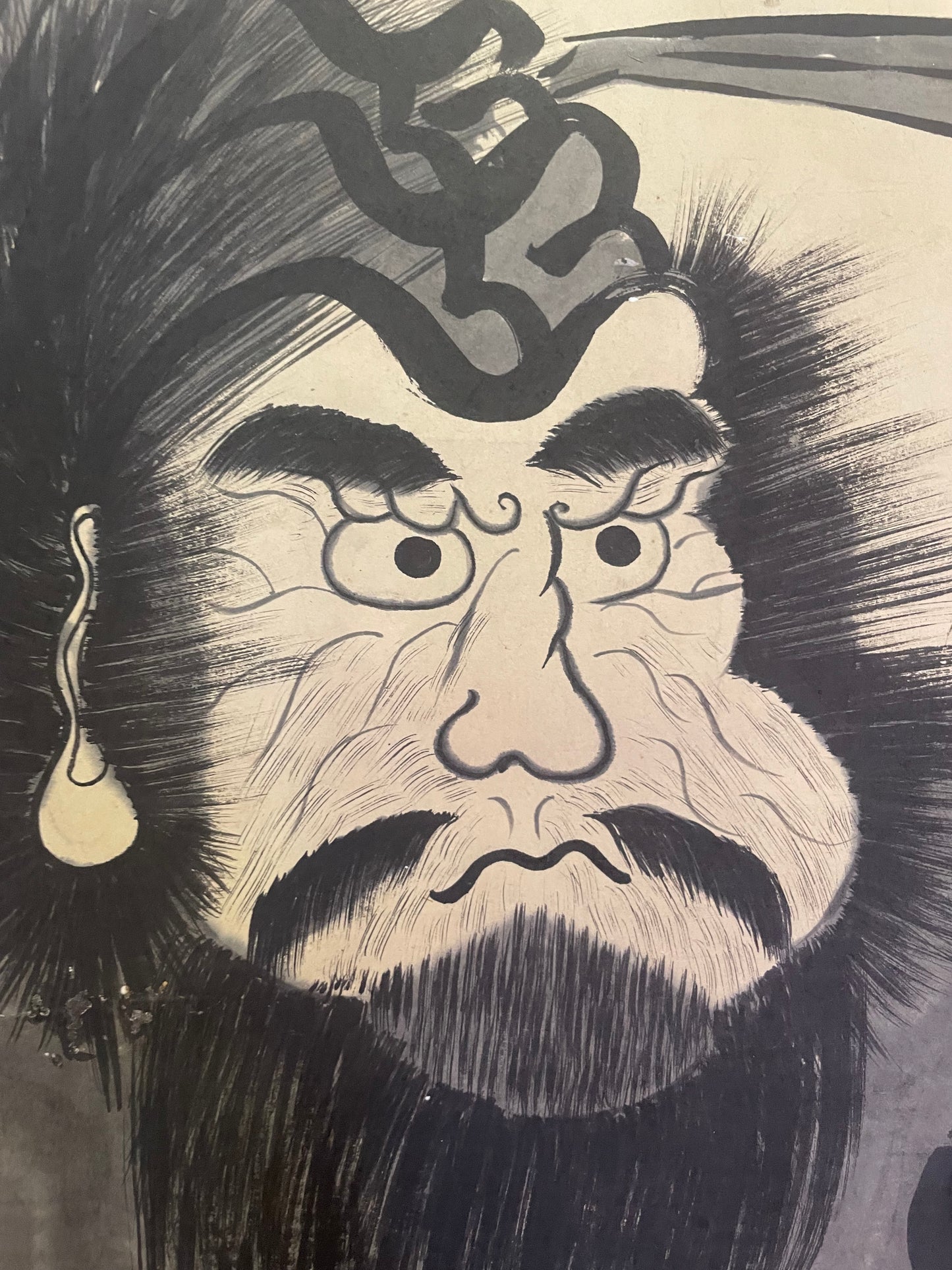 Taishō–Shōwa 1910-30 Kakejiku "Shōki the Demon Queller (鍾馗図)" by Kobayashi (Approximately 197X70CM)