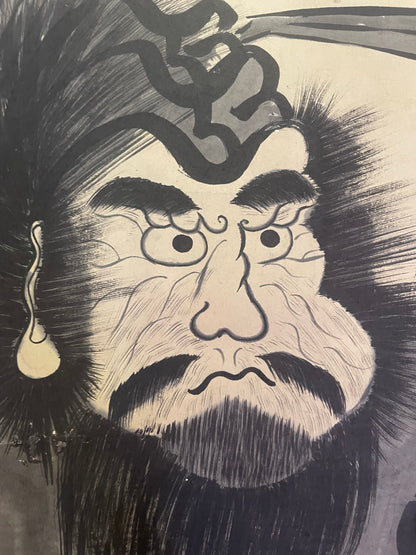 Taishō–Shōwa 1910-30 Kakejiku "Shōki the Demon Queller (鍾馗図)" by Kobayashi (Approximately 197X70CM)