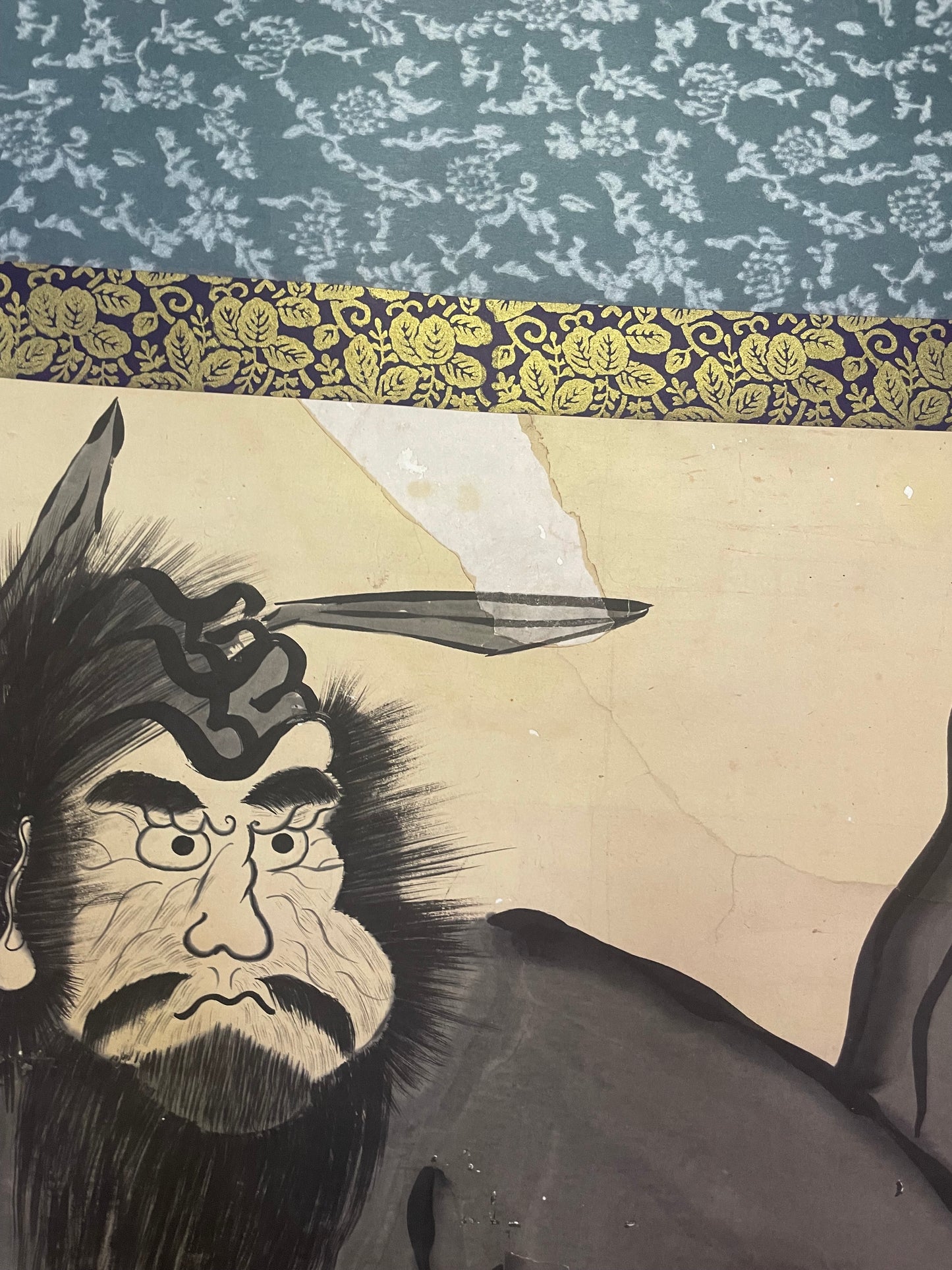 Taishō–Shōwa 1910-30 Kakejiku "Shōki the Demon Queller (鍾馗図)" by Kobayashi (Approximately 197X70CM)