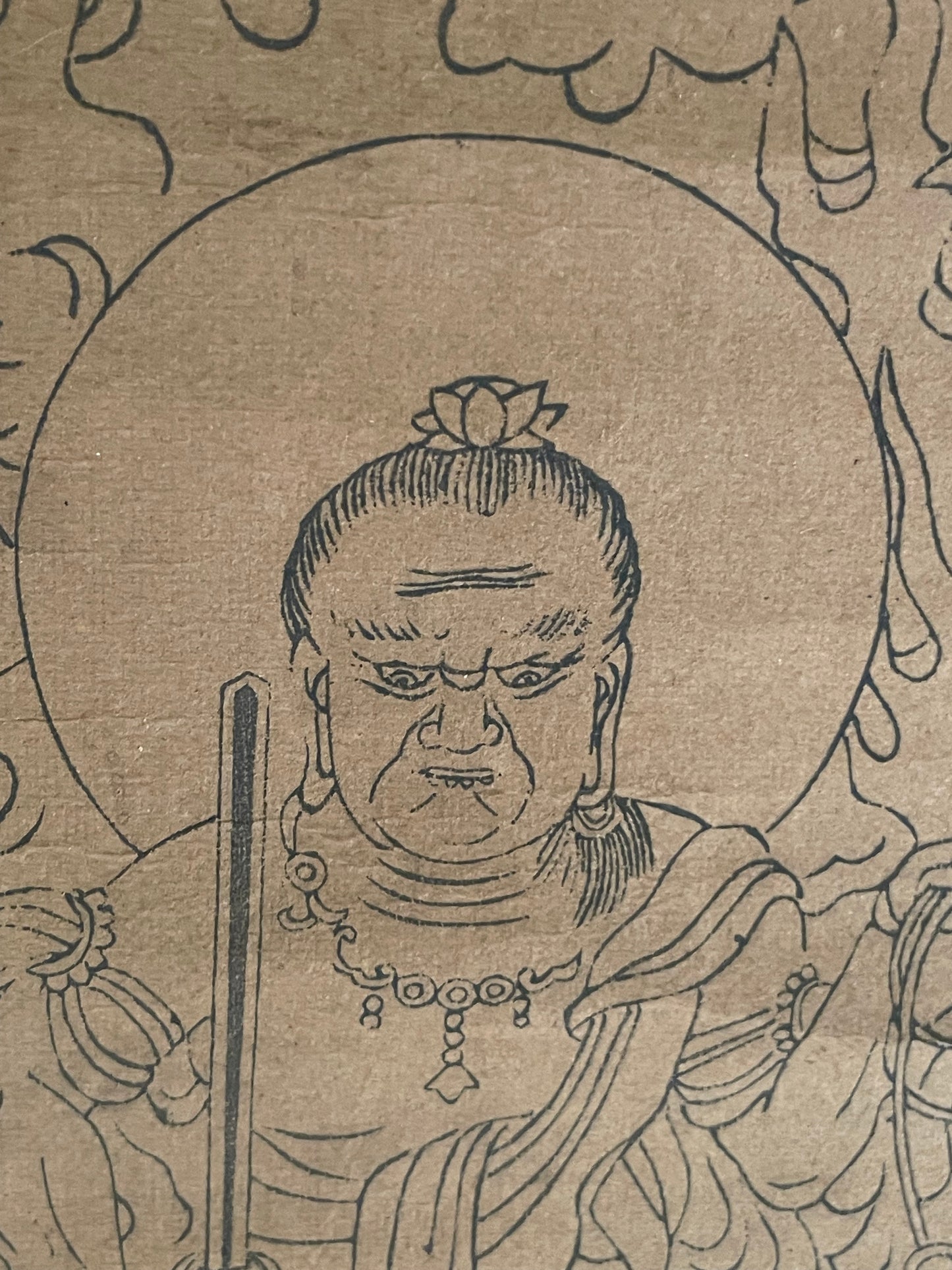 1800–1868 Edo Fudō Myōō with His Two Attendants (不動明王二童子図) Hanging Scroll – 91 × 28 cm