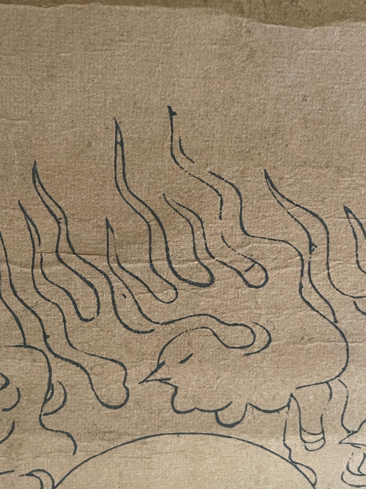 1800–1868 Edo Fudō Myōō with His Two Attendants (不動明王二童子図) Hanging Scroll – 91 × 28 cm
