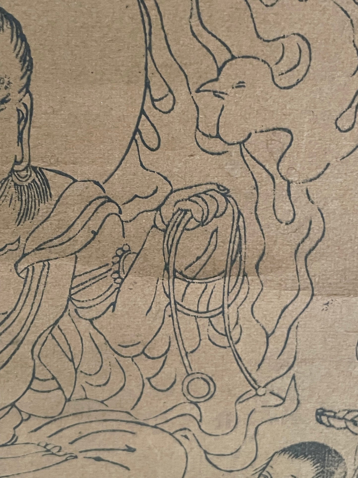 1800–1868 Edo Fudō Myōō with His Two Attendants (不動明王二童子図) Hanging Scroll – 91 × 28 cm