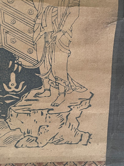1800–1868 Edo Fudō Myōō with His Two Attendants (不動明王二童子図) Hanging Scroll – 91 × 28 cm