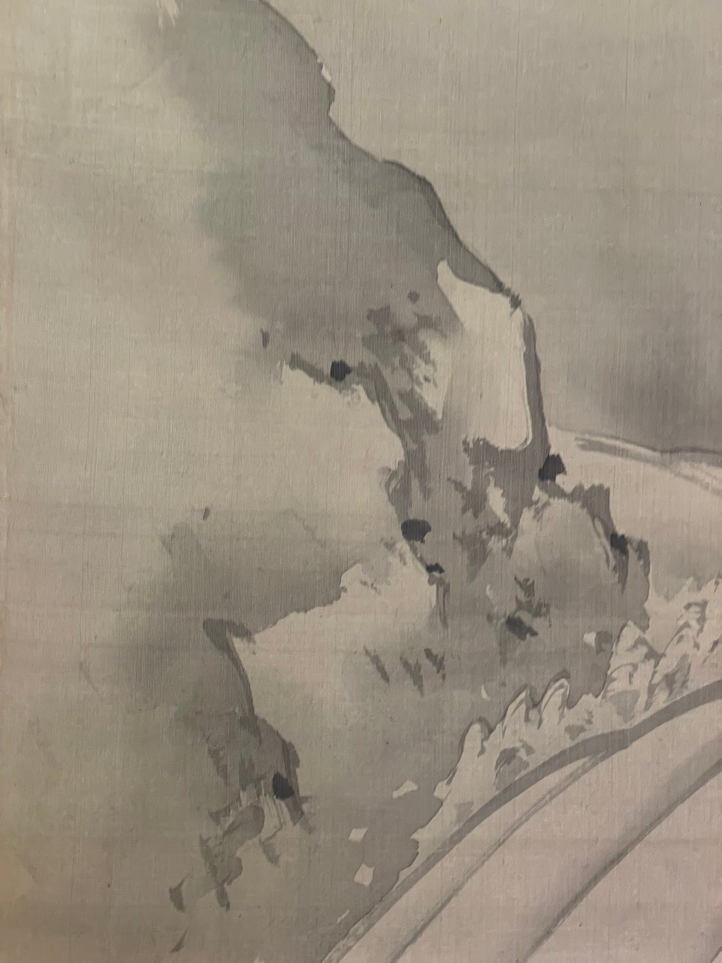 1890–1910 Kakejiku Tiger Beneath a Waterfall (瀑布猛虎図)  Signed 澄◯斎 (Approximately 172X43CM)