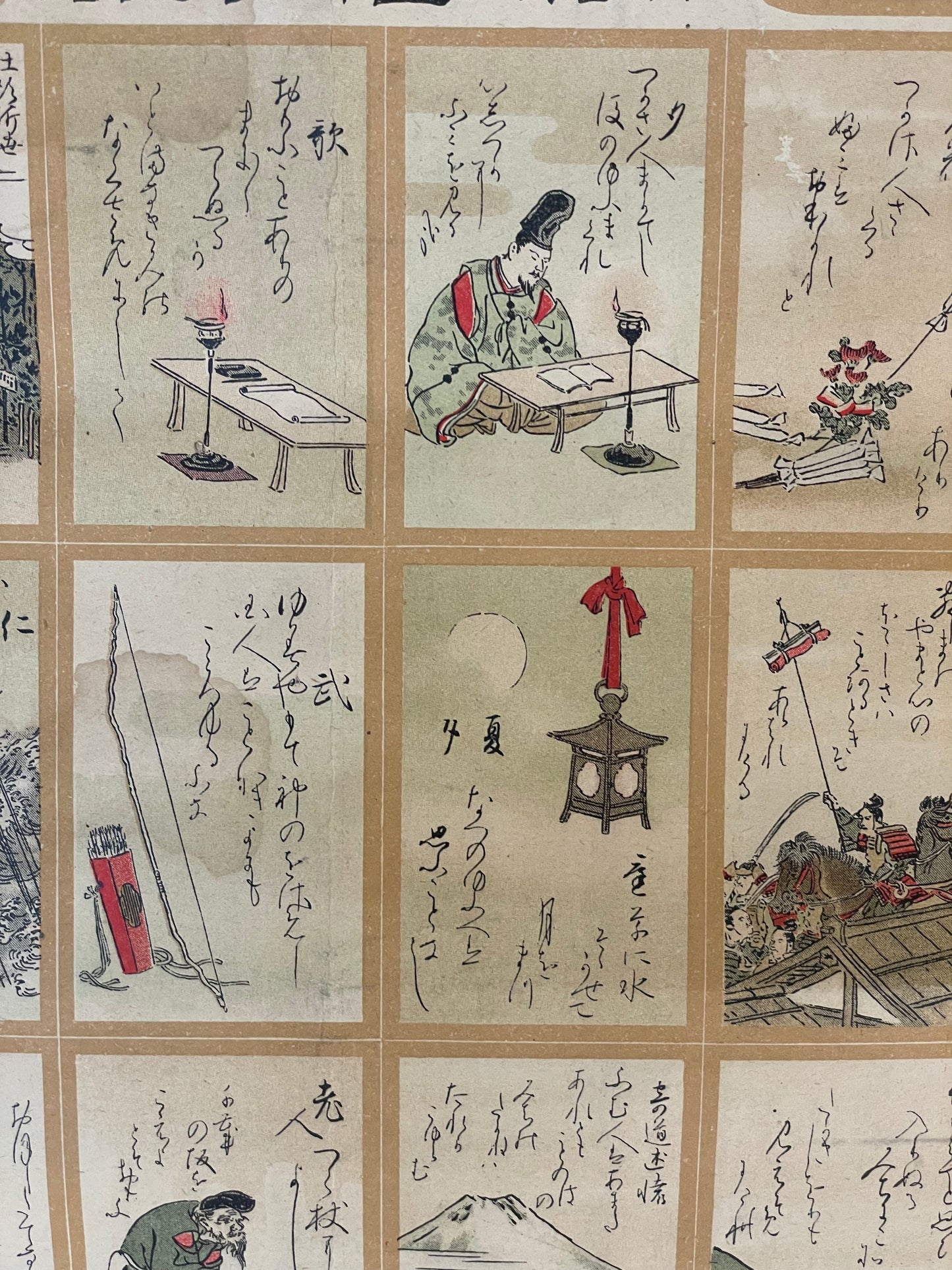 1912 Ukiyo-e Emperor Meiji Imperial Poetry School Chart – Meiji Tennō Gosei Ungo (明治天皇御製運語) (Approximately 60X130CM)