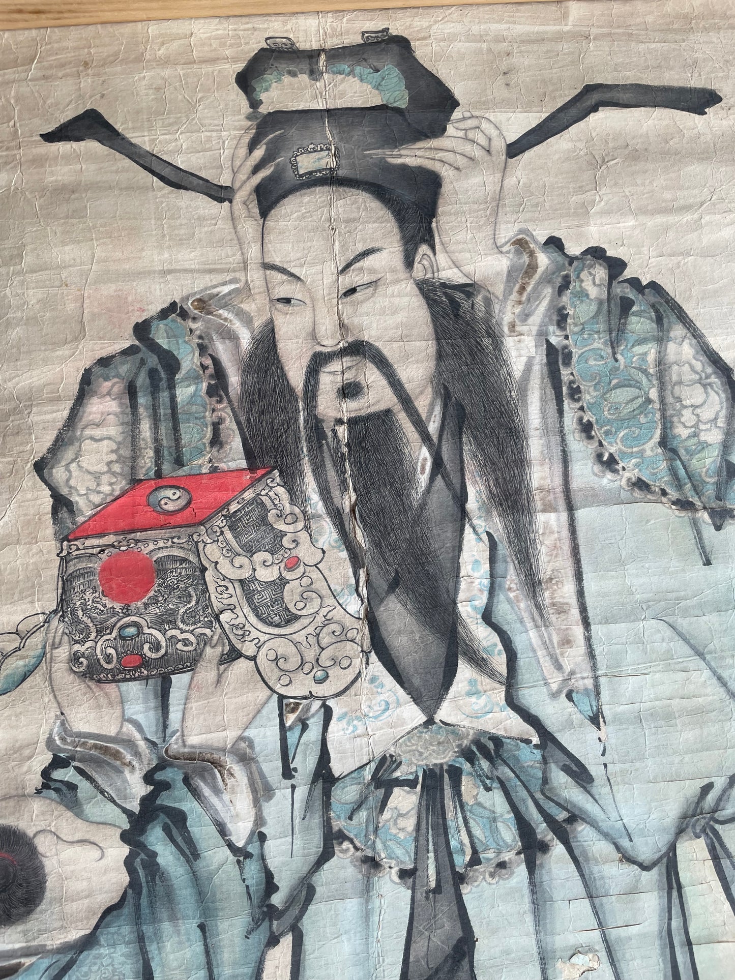 Meiji-Taisho 1900–1913 "Chinese Court Official Receives Imperial Seal" (高官図) by Hidezaki (Approximately 64X134CM)