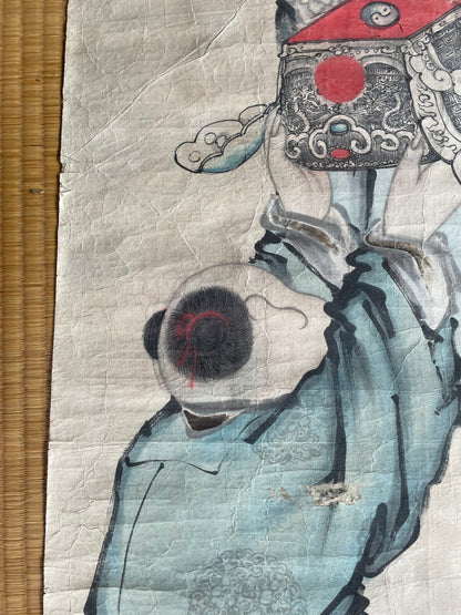 Meiji-Taisho 1900–1913 "Chinese Court Official Receives Imperial Seal" (高官図) by Hidezaki (Approximately 64X134CM)