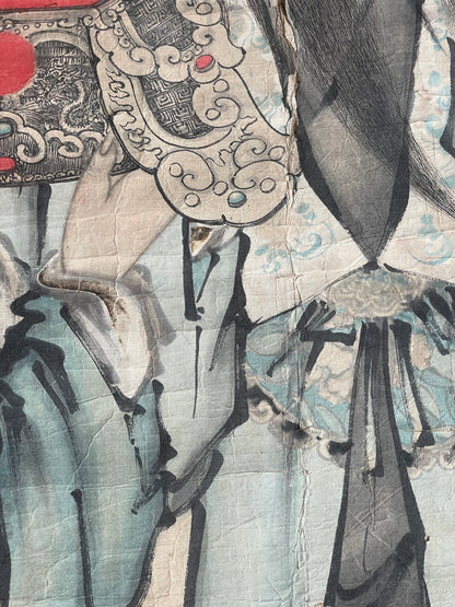 Meiji-Taisho 1900–1913 "Chinese Court Official Receives Imperial Seal" (高官図) by Hidezaki (Approximately 64X134CM)