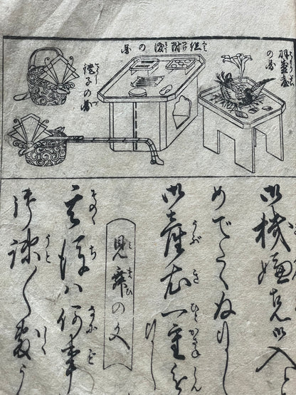 Edo 1771–1775 Meiwa-era Ehon "Hyakunin Isshu Iri Onna Chōhōki" (百人一首入女調法記). Education for Samurai Women