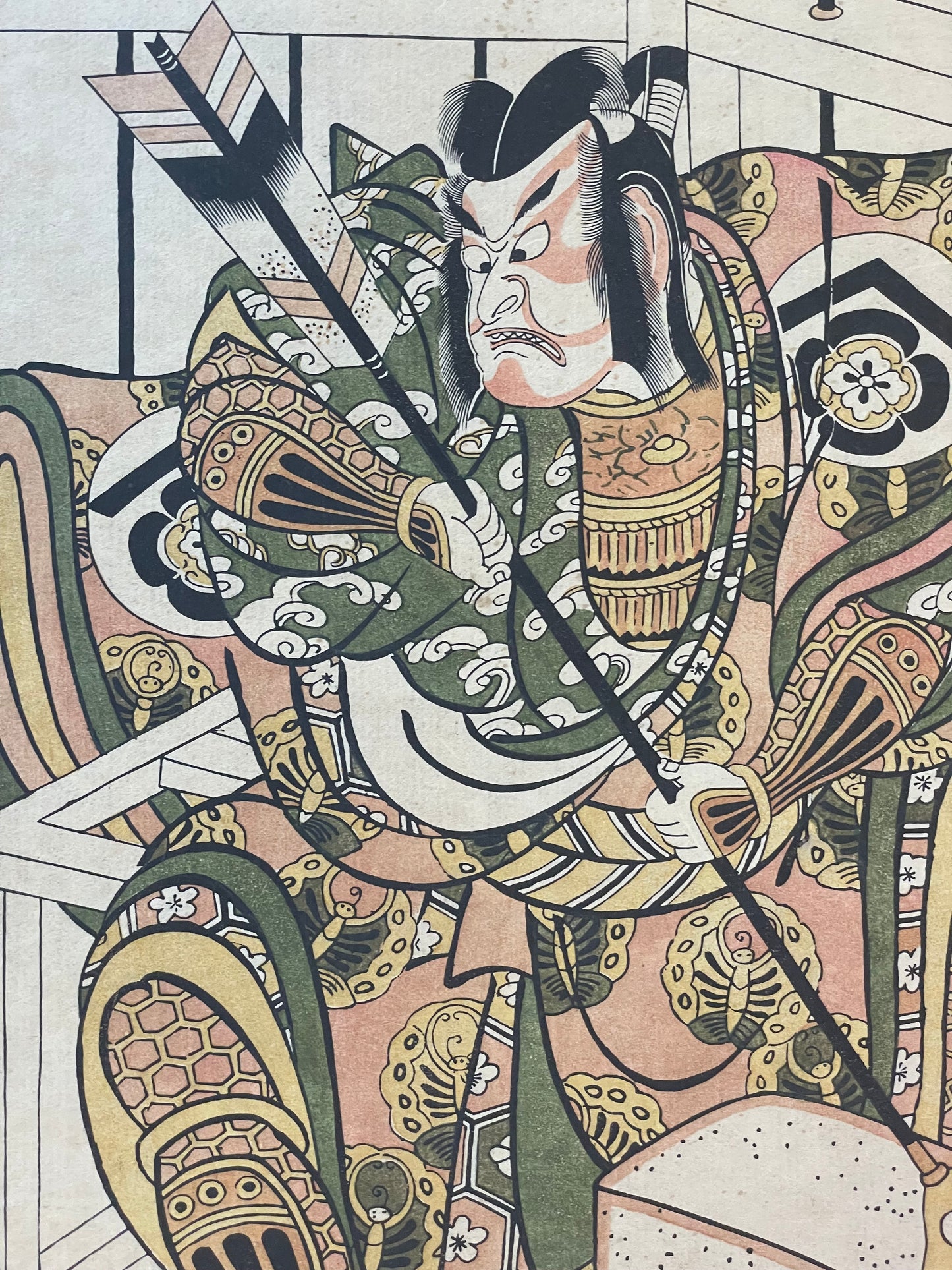 1920–1940 Iwata Print Institute Hand-Printed Torii Kiyomitsu Kabuki Actor Woodblock Print (Approximately 44X30CM)