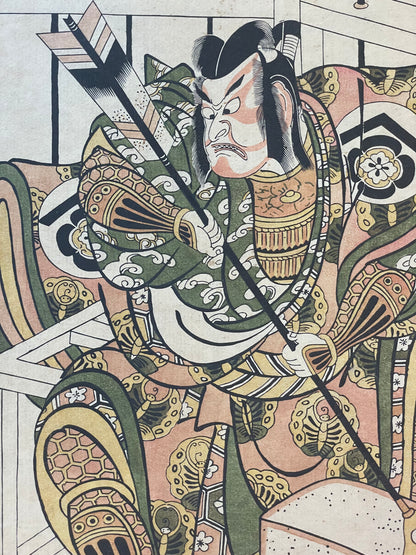 1920–1940 Iwata Print Institute Hand-Printed Torii Kiyomitsu Kabuki Actor Woodblock Print (Approximately 44X30CM)