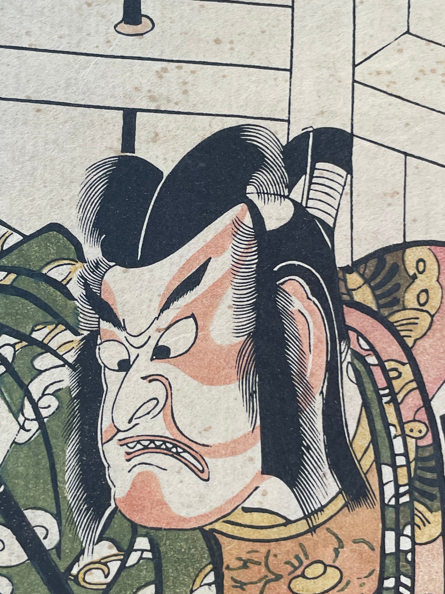 1920–1940 Iwata Print Institute Hand-Printed Torii Kiyomitsu Kabuki Actor Woodblock Print (Approximately 44X30CM)