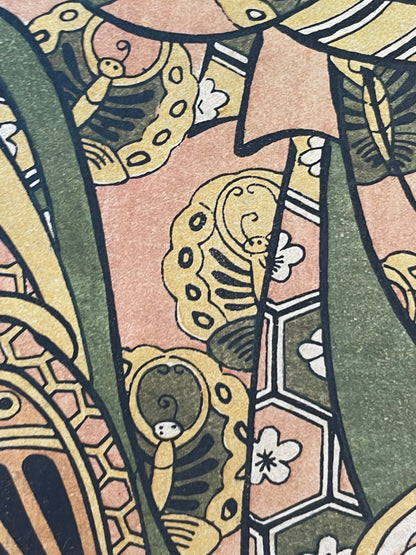1920–1940 Iwata Print Institute Hand-Printed Torii Kiyomitsu Kabuki Actor Woodblock Print (Approximately 44X30CM)