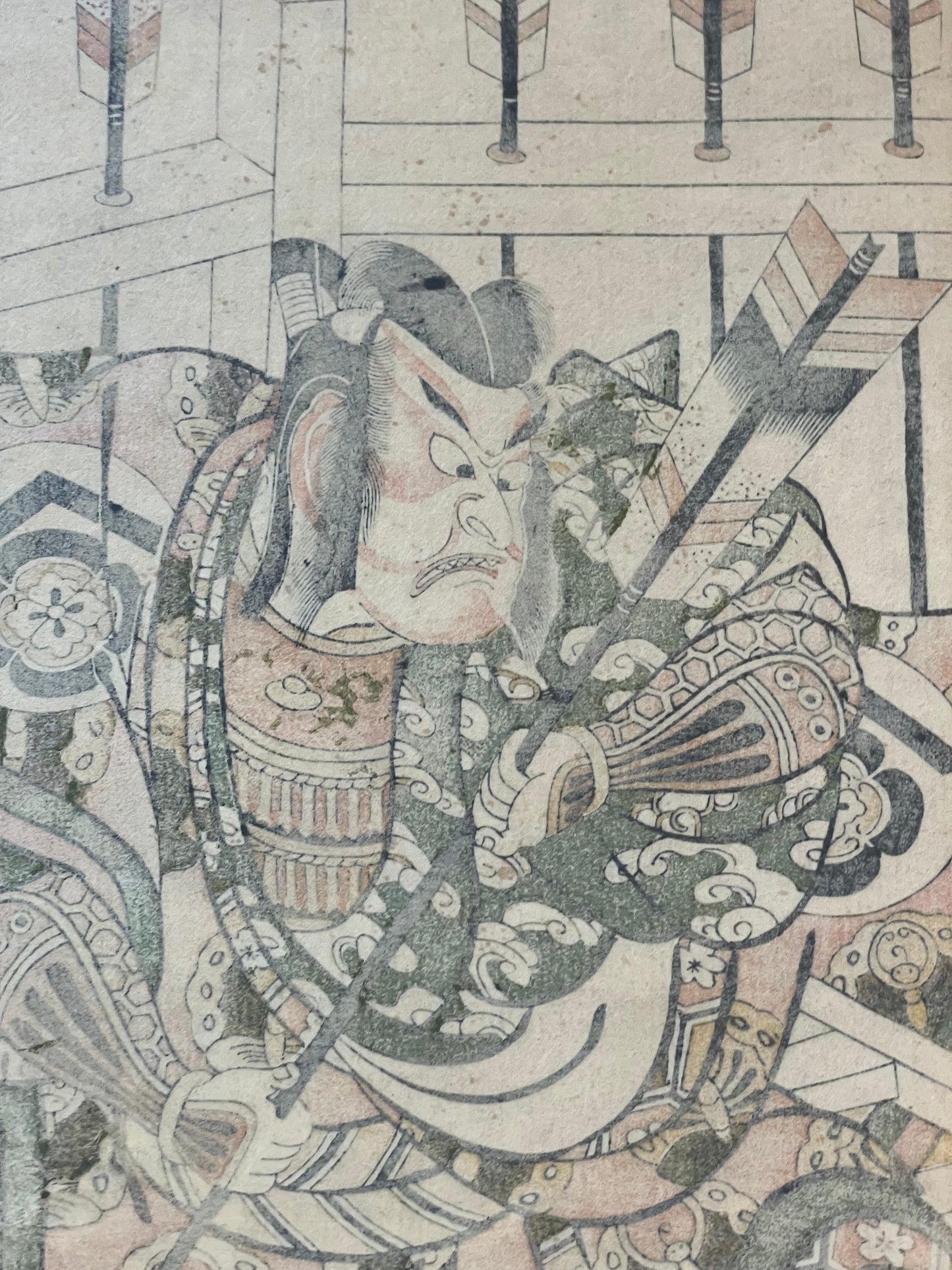 1920–1940 Iwata Print Institute Hand-Printed Torii Kiyomitsu Kabuki Actor Woodblock Print (Approximately 44X30CM)
