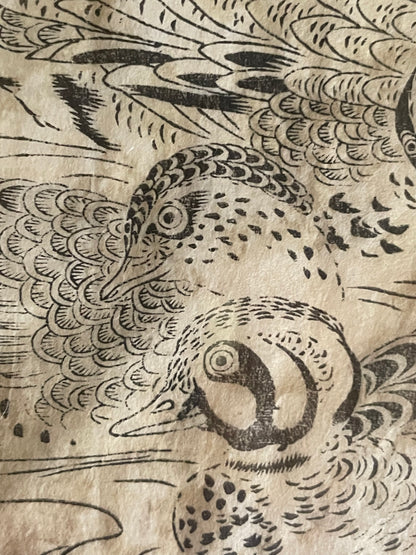 1736–1741 Edo Woodblock by Tachibana Morikuni – Japanese Ducks & Waterfowl – A4 Framed