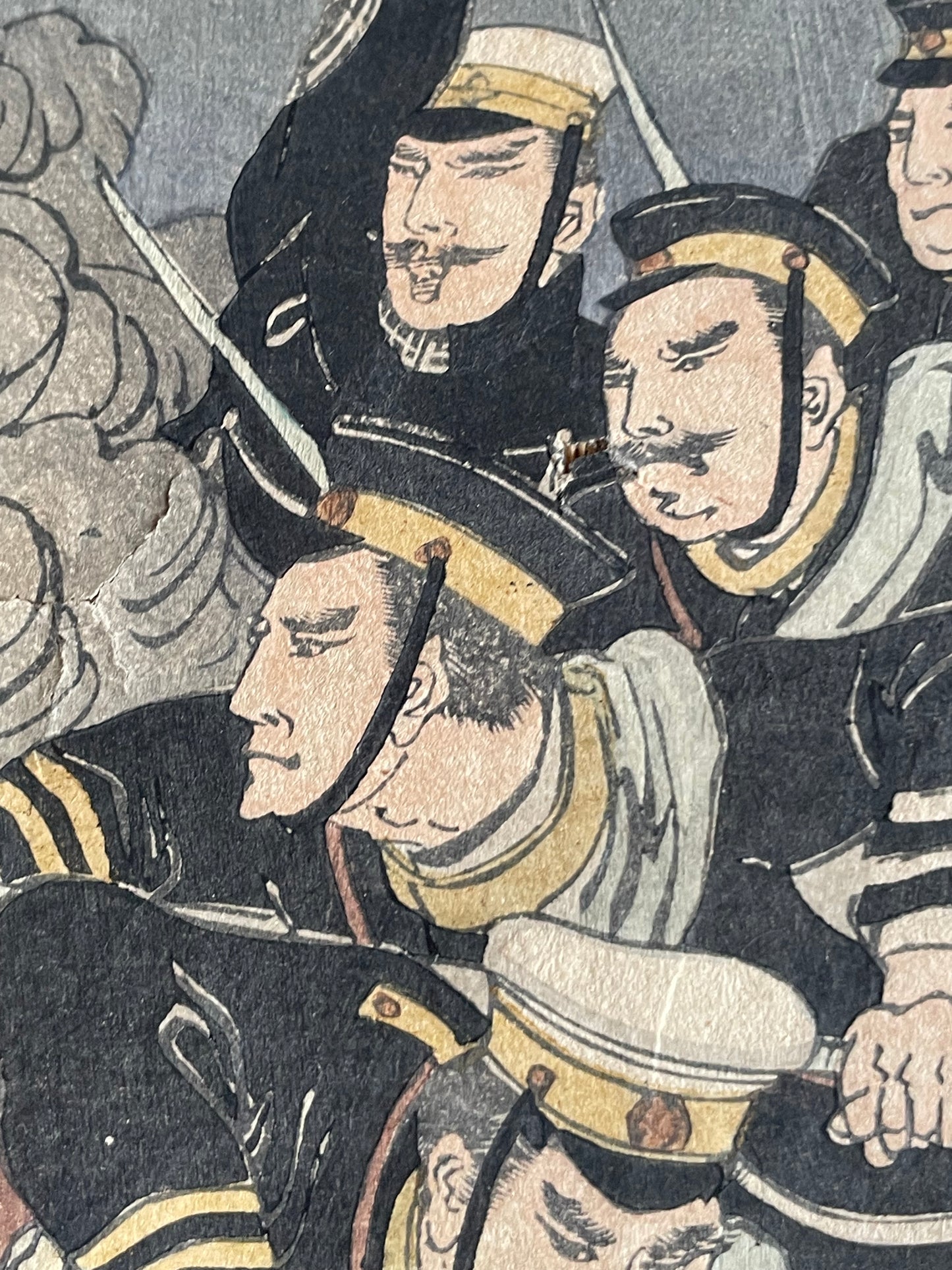 1898 Ukiyo-e "First Sino-Japanese War Battle of Jiuliancheng" by Utagawa Kokunimasa (Approximately 75X38CM)