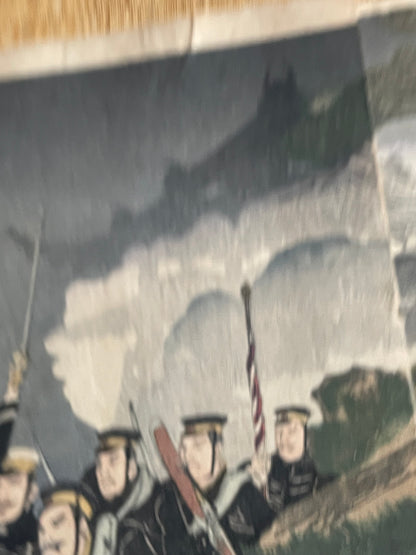1898 Ukiyo-e "First Sino-Japanese War Battle of Jiuliancheng" by Utagawa Kokunimasa (Approximately 75X38CM)