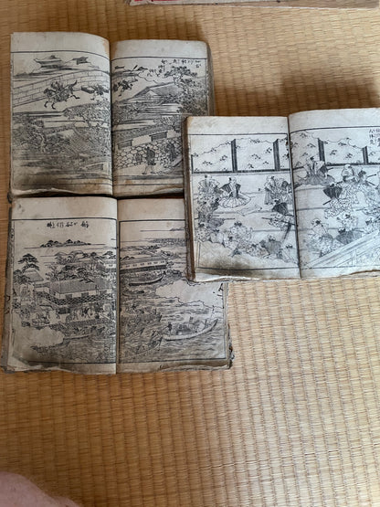 Edo 1808 Ehon Chūshingura  Forty-Seven Rōnin -Set of 3. Illustrated by Katsushika Hokusai