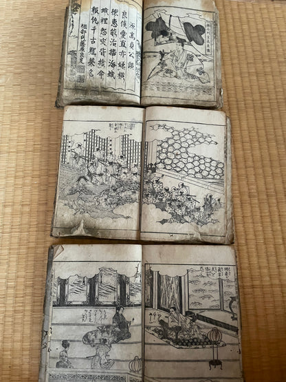 Edo 1808 Ehon Chūshingura  Forty-Seven Rōnin -Set of 3. Illustrated by Katsushika Hokusai